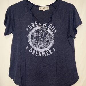 Hiatus Women's Size 1X "Dream On" Cut V-Neck T-shirt  Polyester & Rayon